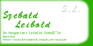 szebald leibold business card